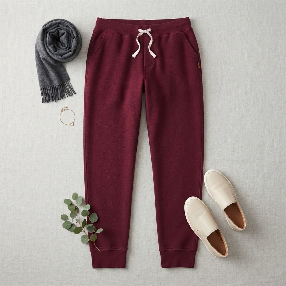 Polo Ralph Lauren Joggers Boys XL 18-20 Burgundy Fleece Sweatpants Prep Style